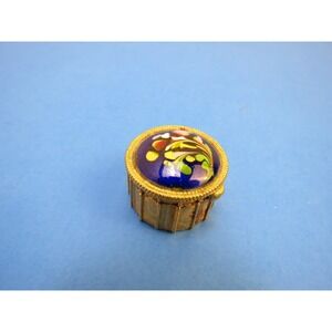 Vintage Estee Lauder Makeup Box Lipstick Balm Jar Gold Tone Pill Box
